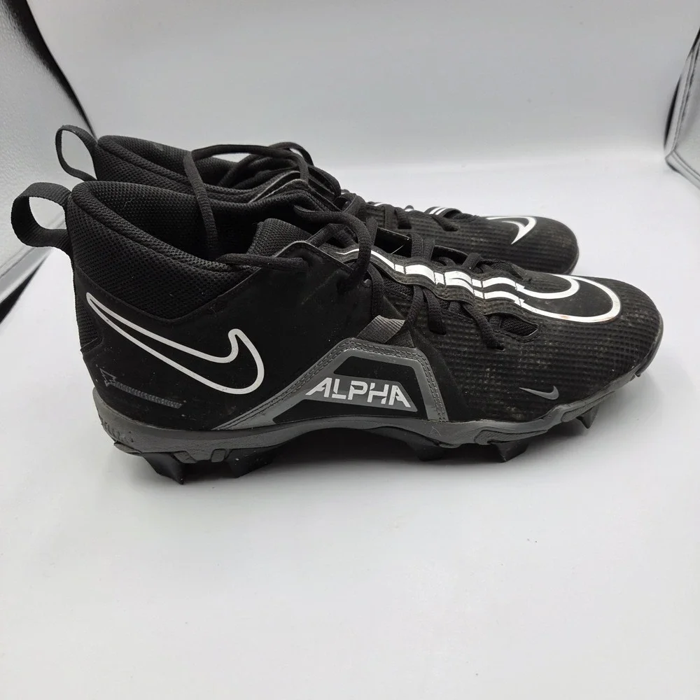Nike Alpha Menace 3 Shark Black White Football Cleats CV0584 001 Men Size 11